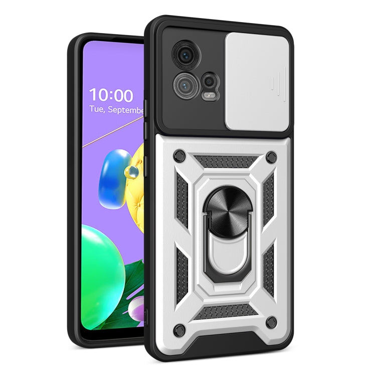 For Motorola Moto G72 Sliding Camera Cover Design TPU+PC Phone Case