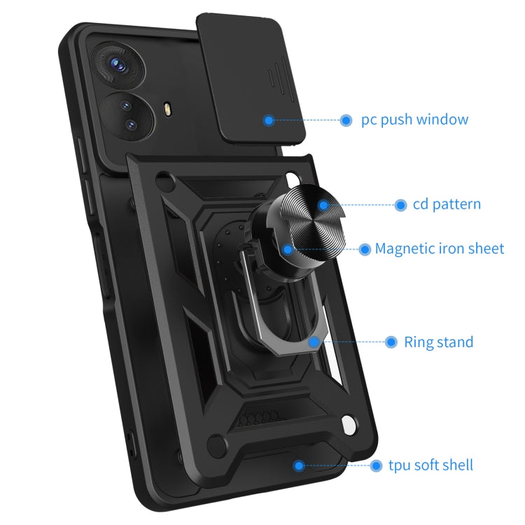 For Motorola Moto G73 5G Sliding Camera Cover Design TPU+PC Phone Case