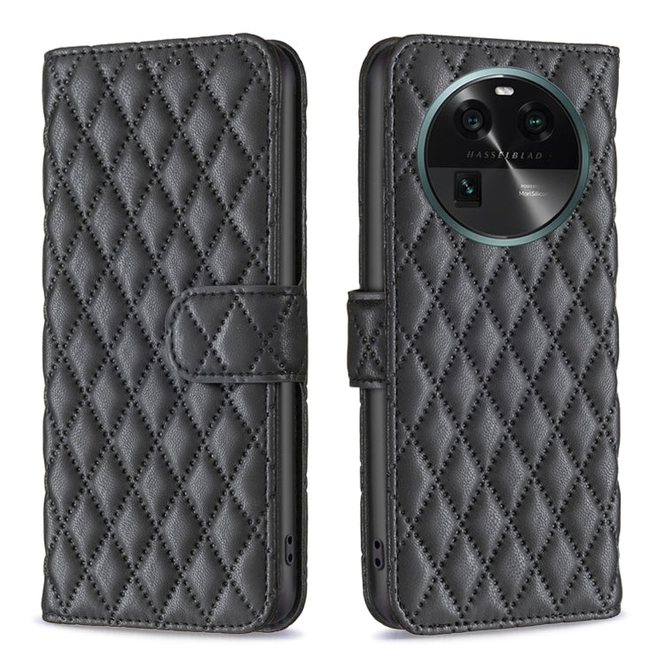 For OPPO Find X6 5G Diamond Lattice Wallet Leather Flip Phone Case