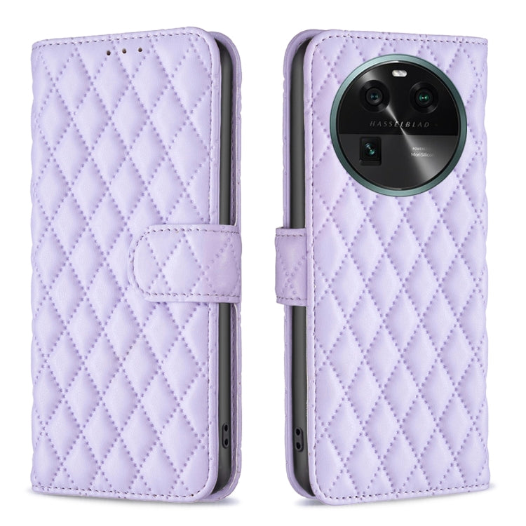 For OPPO Find X6 5G Diamond Lattice Wallet Leather Flip Phone Case