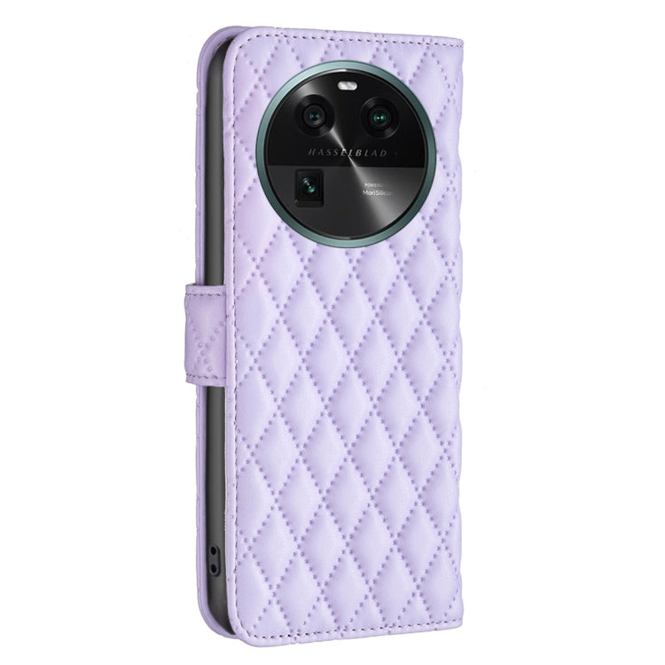 For OPPO Find X6 5G Diamond Lattice Wallet Leather Flip Phone Case