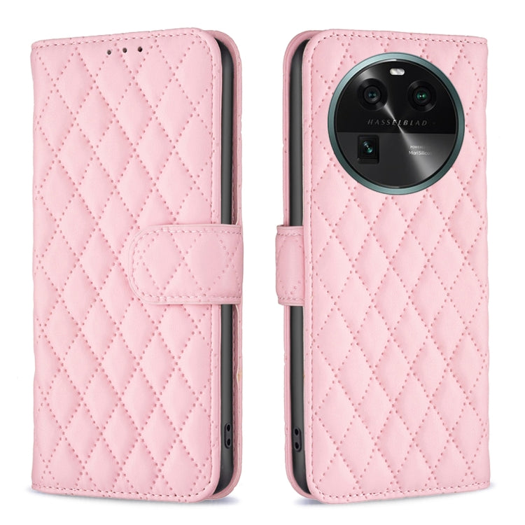 For OPPO Find X6 5G Diamond Lattice Wallet Leather Flip Phone Case