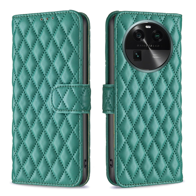 For OPPO Find X6 5G Diamond Lattice Wallet Leather Flip Phone Case