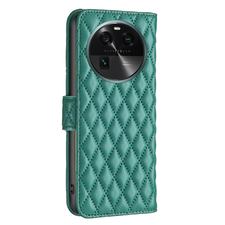 For OPPO Find X6 5G Diamond Lattice Wallet Leather Flip Phone Case