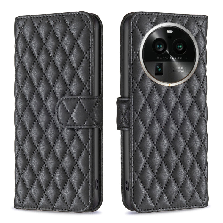For OPPO Find X6 Pro 5G Diamond Lattice Wallet Leather Flip Phone Case
