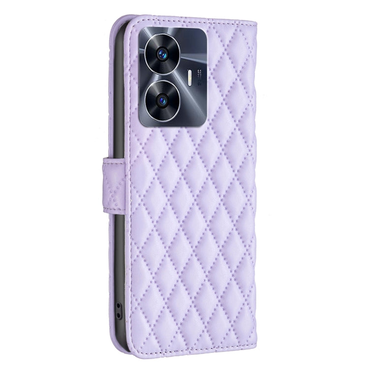 For Realme C55 Diamond Lattice Wallet Leather Flip Phone Case