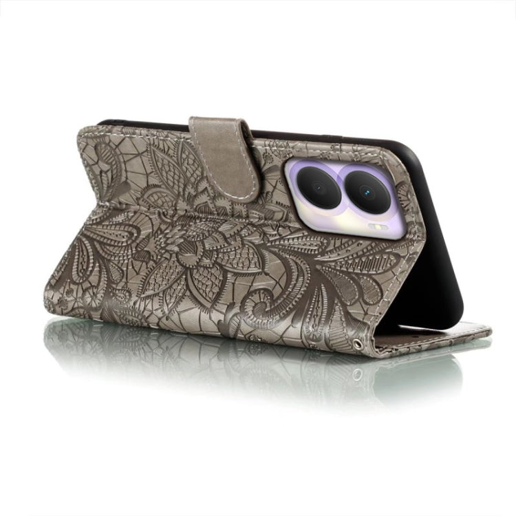 For Honor Play 40 Plus Lace Flower Embossing Flip Leather Phone Case