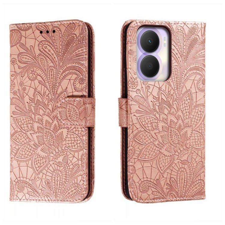 For Honor Play 40 Plus Lace Flower Embossing Flip Leather Phone Case