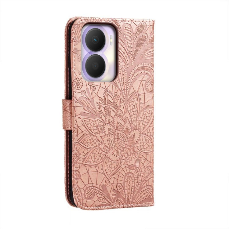 For Honor Play 40 Plus Lace Flower Embossing Flip Leather Phone Case