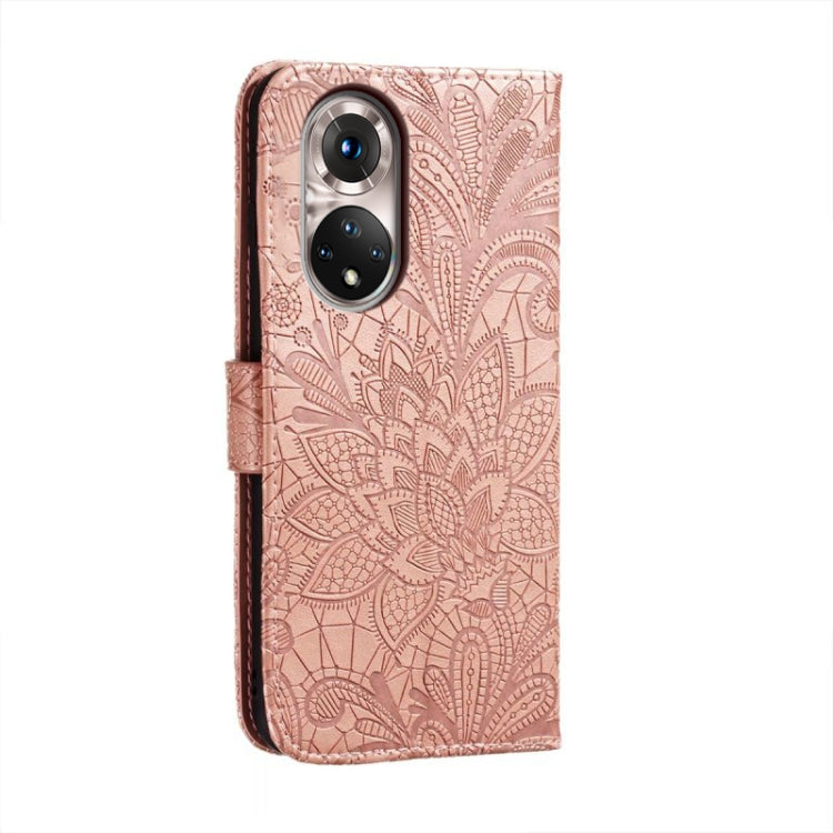 For Honor 50 Lace Flower Embossing Flip Leather Phone Case