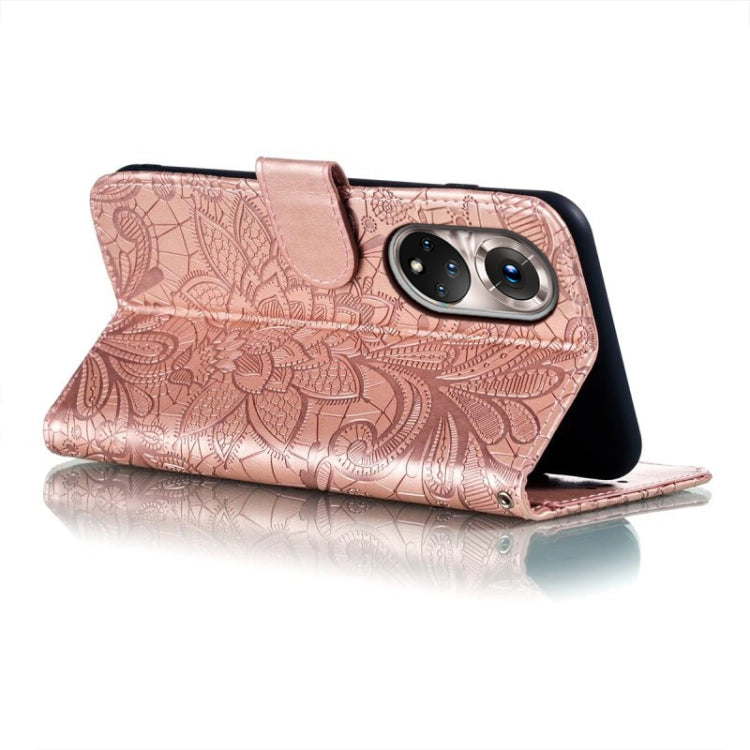 For Honor 50 Lace Flower Embossing Flip Leather Phone Case