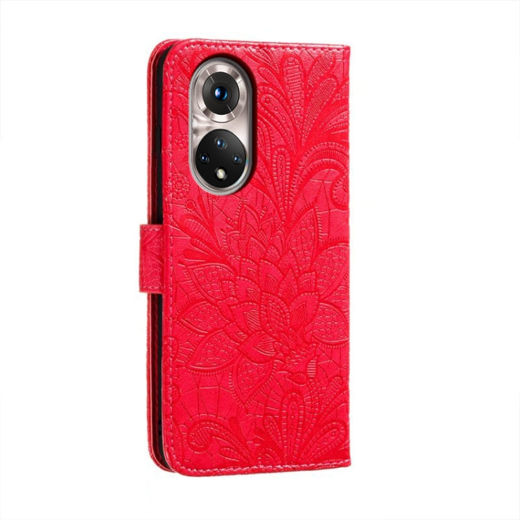 For Honor 50 Lace Flower Embossing Flip Leather Phone Case