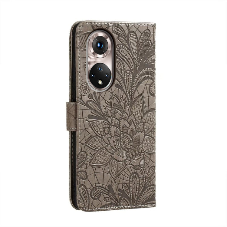 For Honor 50 Pro Lace Flower Embossing Flip Leather Phone Case