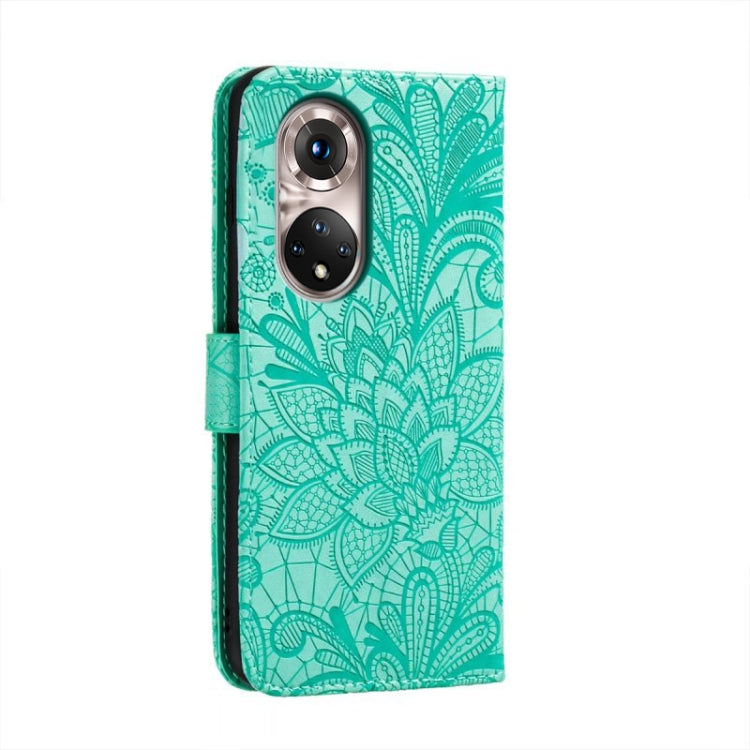 For Honor 50 Pro Lace Flower Embossing Flip Leather Phone Case