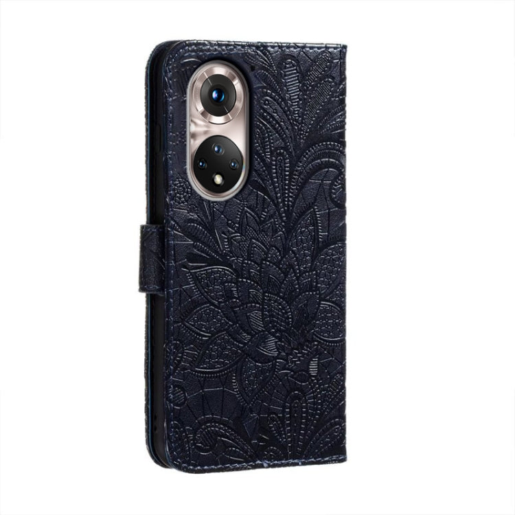For Honor 50 Pro Lace Flower Embossing Flip Leather Phone Case