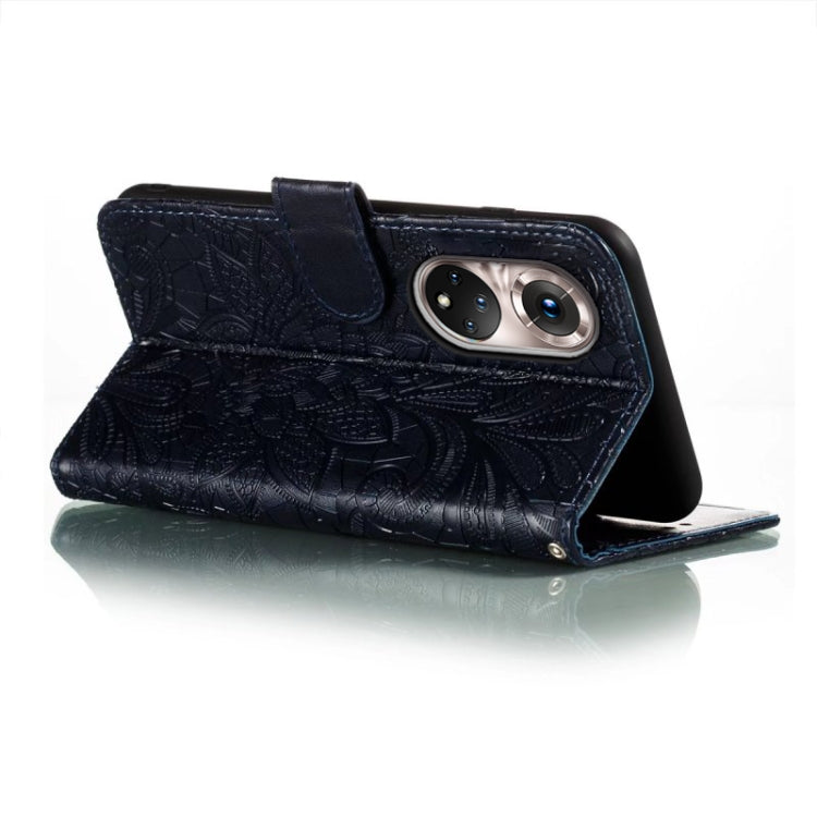 For Honor 50 Pro Lace Flower Embossing Flip Leather Phone Case