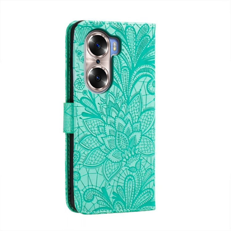 For Honor 60 Lace Flower Embossing Flip Leather Phone Case