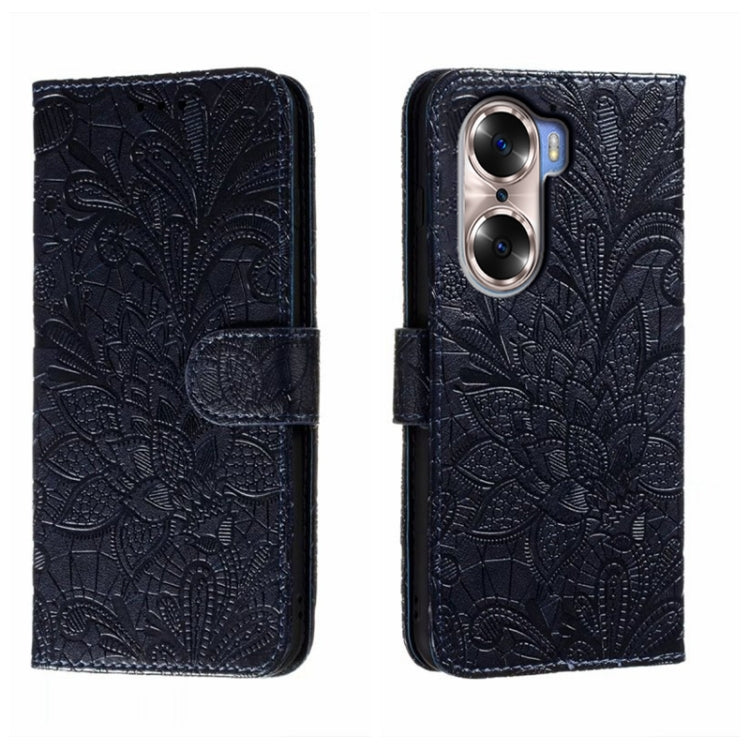 For Honor 60 Lace Flower Embossing Flip Leather Phone Case