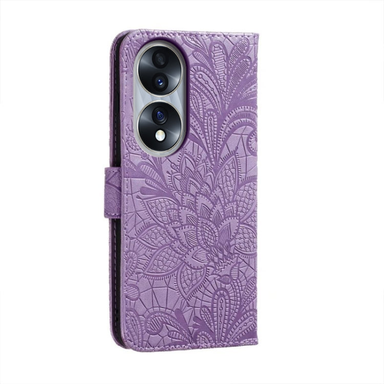 For Honor 70 Lace Flower Embossing Flip Leather Phone Case