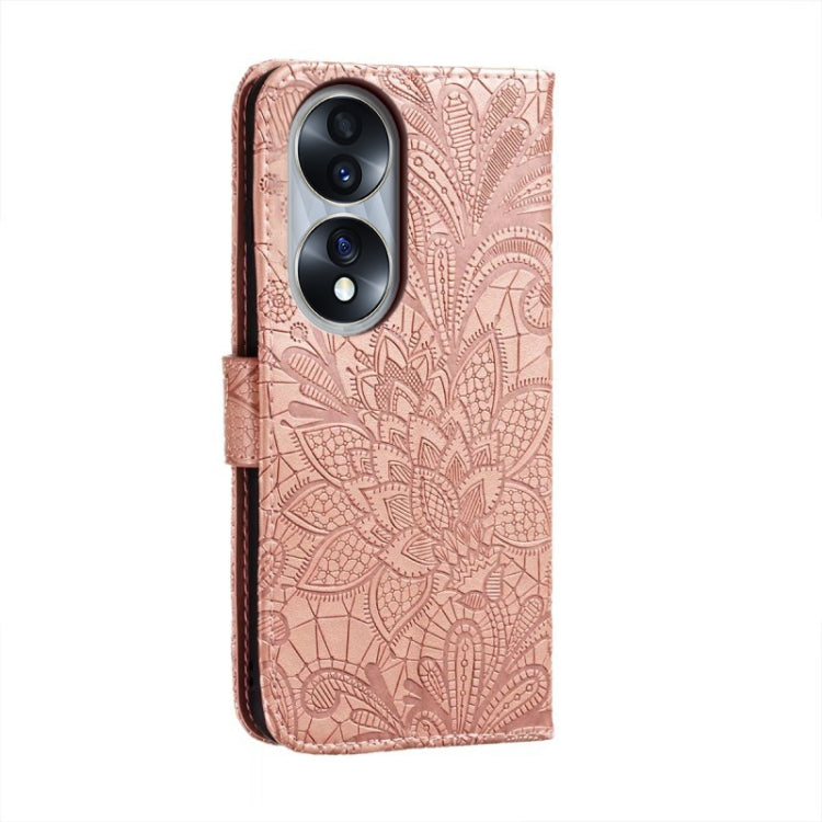 For Honor 70 Lace Flower Embossing Flip Leather Phone Case