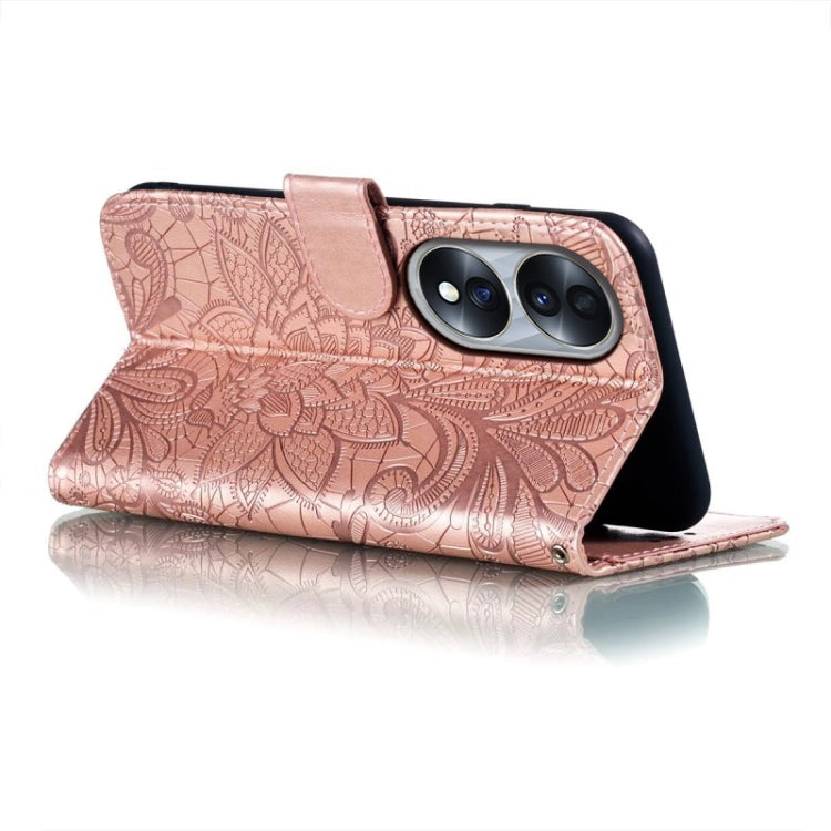 For Honor 70 Lace Flower Embossing Flip Leather Phone Case