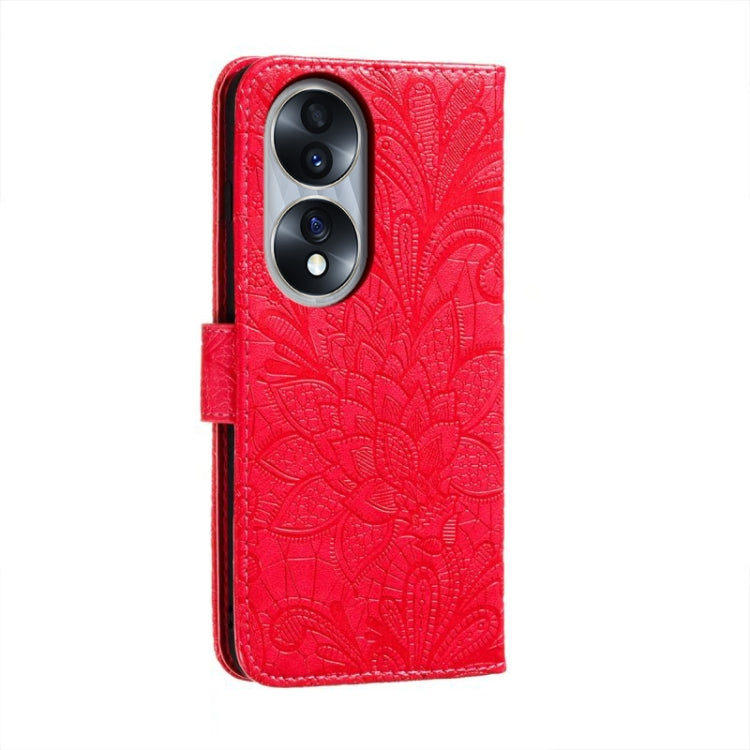 For Honor 70 Lace Flower Embossing Flip Leather Phone Case