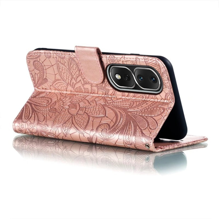 For Honor 80 Pro Lace Flower Embossing Flip Leather Phone Case