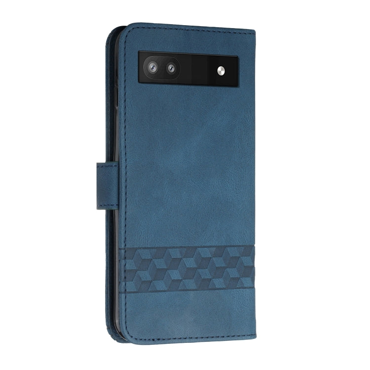 For Google Pixel 6a Cubic Skin Feel Flip Leather Phone Case
