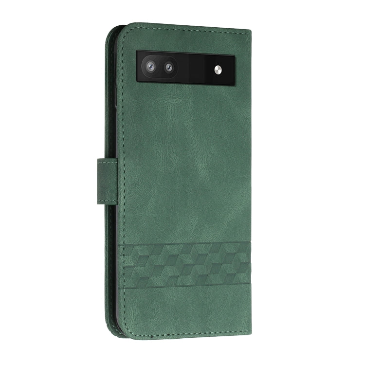 For Google Pixel 6a Cubic Skin Feel Flip Leather Phone Case