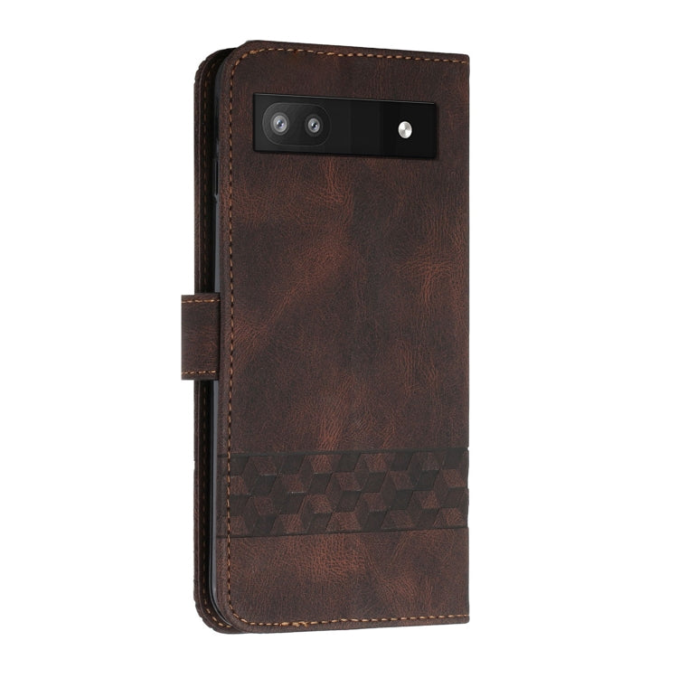 For Google Pixel 6a Cubic Skin Feel Flip Leather Phone Case