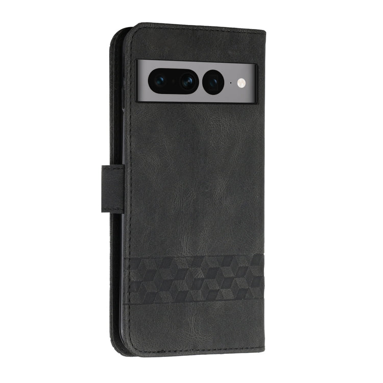 For Google Pixel 7 Pro 5G Cubic Skin Feel Flip Leather Phone Case