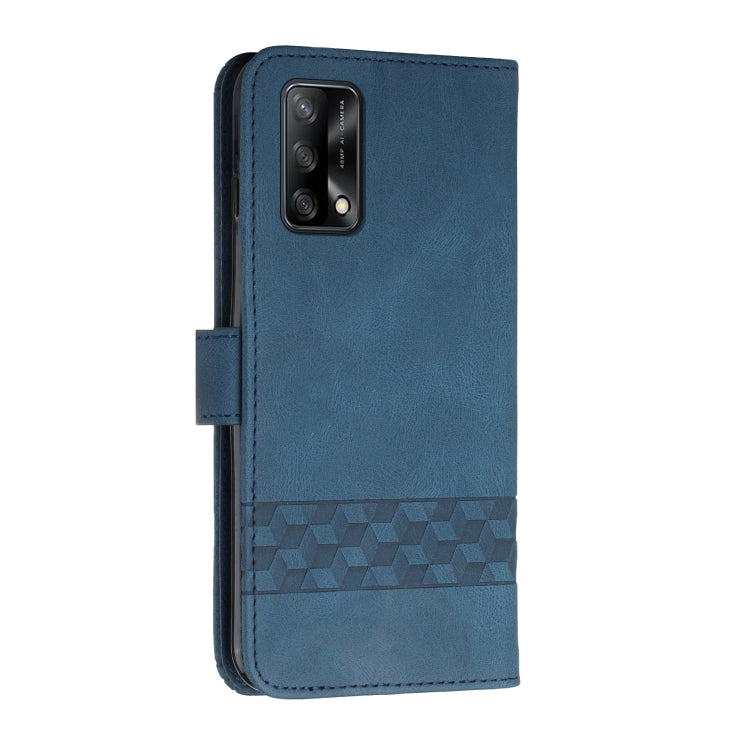 For OPPO A74 4G / F19 Cubic Skin Feel Flip Leather Phone Case