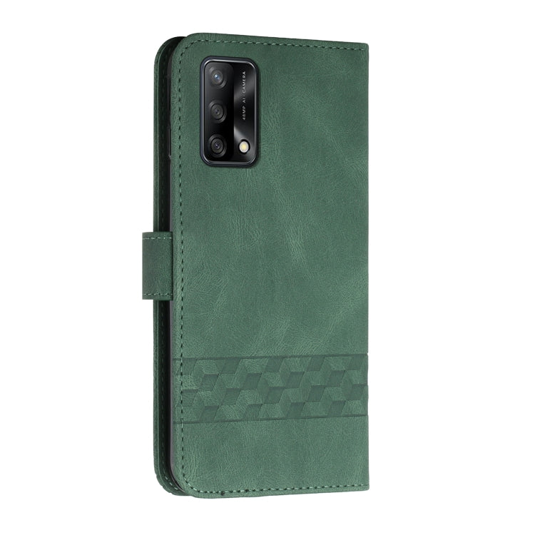 For OPPO A74 4G / F19 Cubic Skin Feel Flip Leather Phone Case