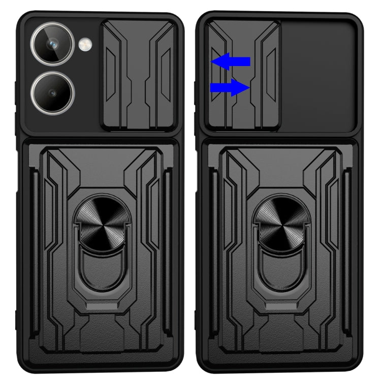 For Realme 10 4G Sliding Camshield TPU+PC Phone Case with Card Slot