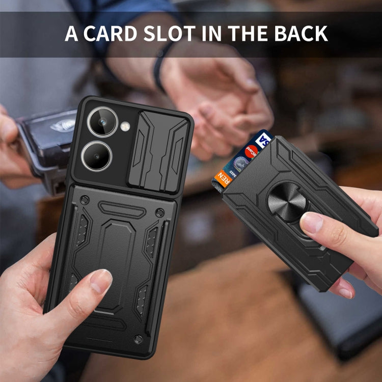 For Realme 10 4G Sliding Camshield TPU+PC Phone Case with Card Slot