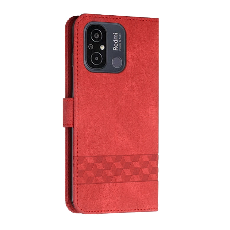 For Xiaomi Redmi 11A / 12C Cubic Skin Feel Flip Leather Phone Case