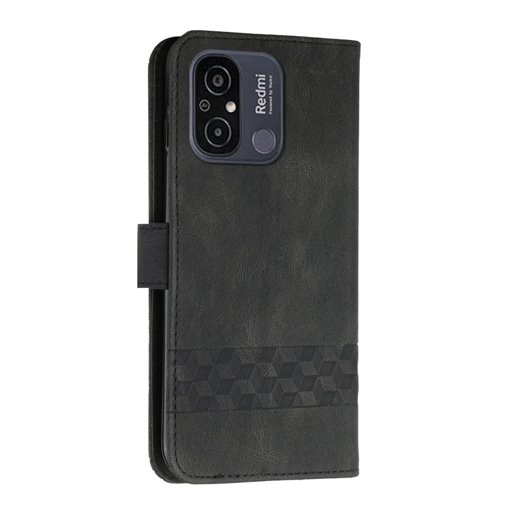 For Xiaomi Redmi 11A / 12C Cubic Skin Feel Flip Leather Phone Case