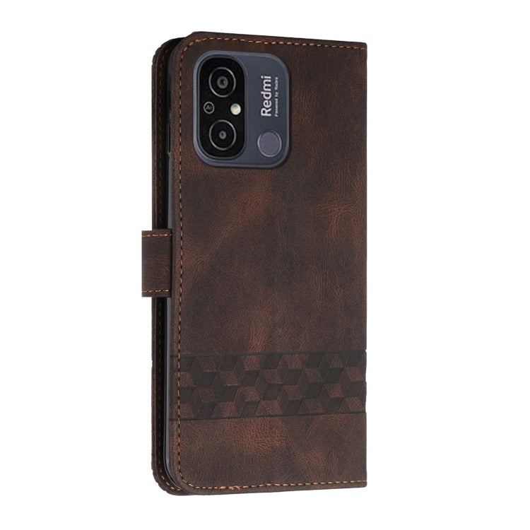For Xiaomi Redmi 11A / 12C Cubic Skin Feel Flip Leather Phone Case