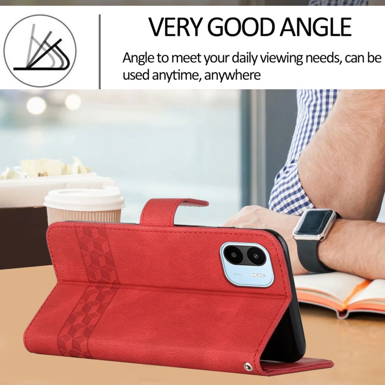 For Xiaomi Redmi A1 Cubic Skin Feel Flip Leather Phone Case