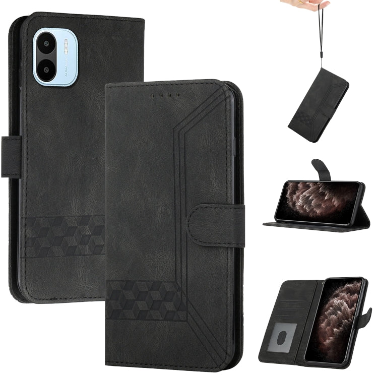 For Xiaomi Redmi A1 Cubic Skin Feel Flip Leather Phone Case
