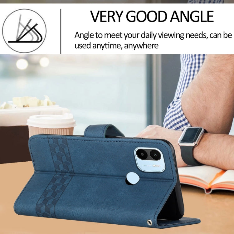 For Xiaomi Redmi A1+ Cubic Skin Feel Flip Leather Phone Case