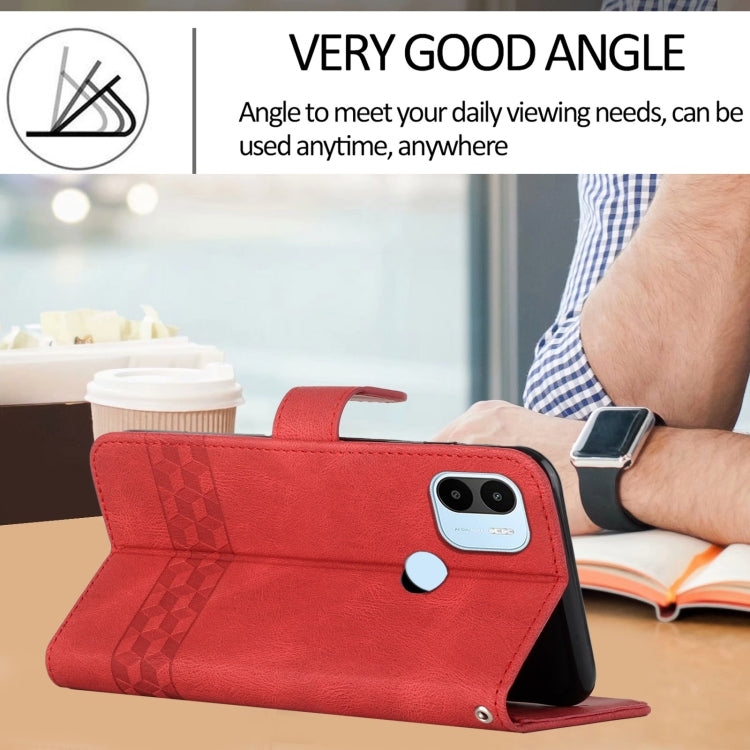 For Xiaomi Redmi A1+ Cubic Skin Feel Flip Leather Phone Case