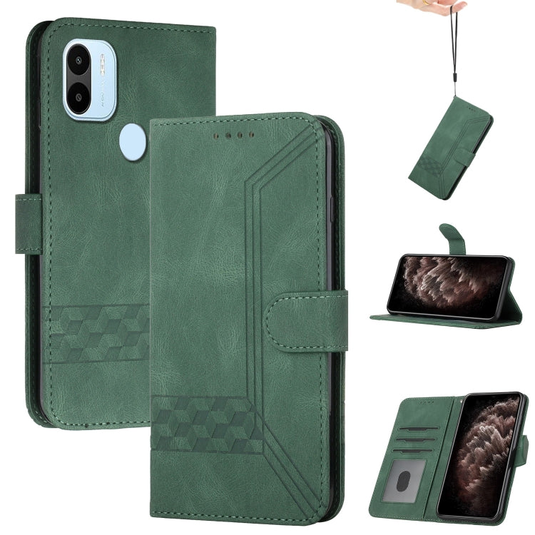 For Xiaomi Redmi A1+ Cubic Skin Feel Flip Leather Phone Case
