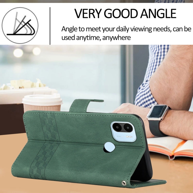 For Xiaomi Redmi A1+ Cubic Skin Feel Flip Leather Phone Case