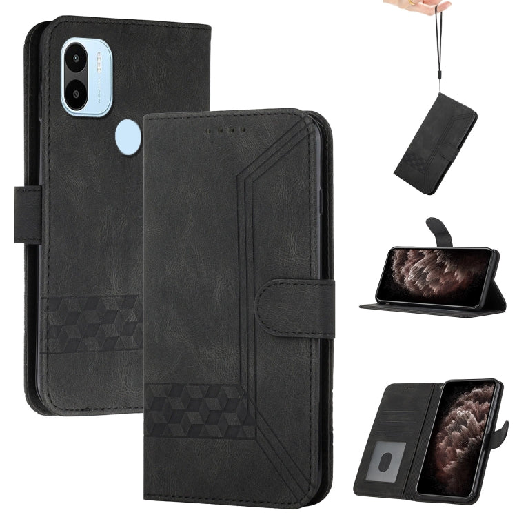 For Xiaomi Redmi A1+ Cubic Skin Feel Flip Leather Phone Case