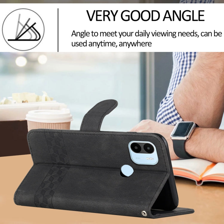 For Xiaomi Redmi A1+ Cubic Skin Feel Flip Leather Phone Case