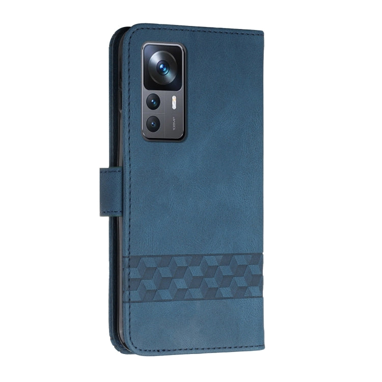 For Xiaomi 12T / 12T Pro / Redmi K50 Ultra Cubic Skin Feel Flip Leather Phone Case