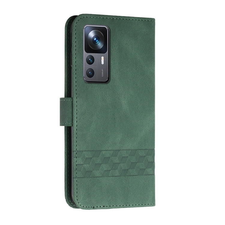 For Xiaomi 12T / 12T Pro / Redmi K50 Ultra Cubic Skin Feel Flip Leather Phone Case