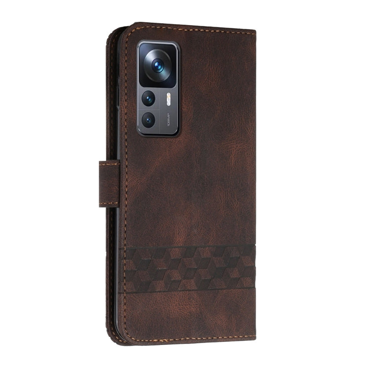 For Xiaomi 12T / 12T Pro / Redmi K50 Ultra Cubic Skin Feel Flip Leather Phone Case