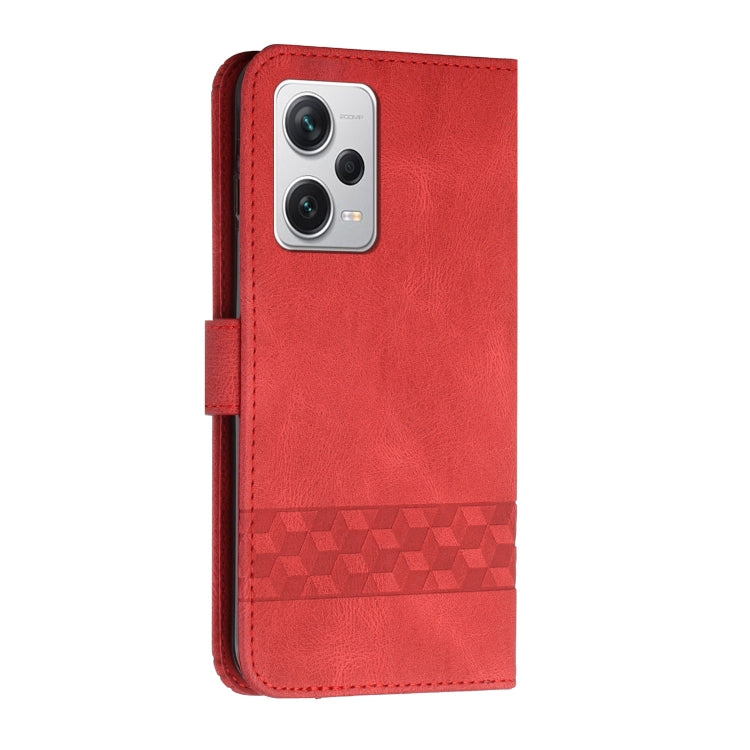 For Xiaomi Poco X5 Cubic Skin Feel Flip Leather Phone Case